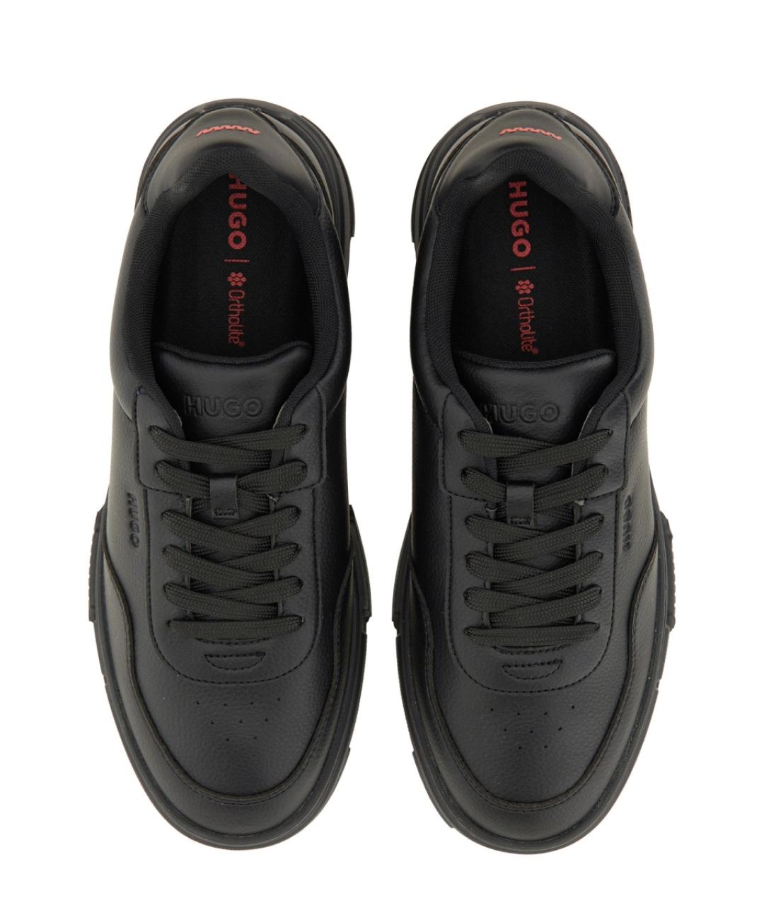 HUGO Черные синтетические низкие кроссовки / кеды, фото 6