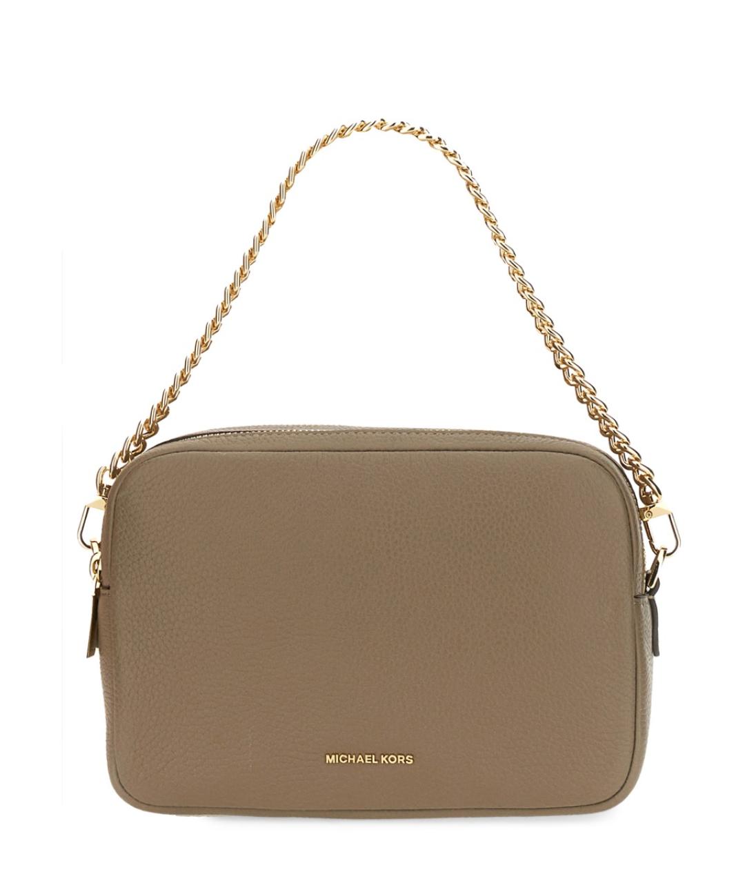 MICHAEL KORS Бежевая кожаная сумка через плечо, фото 1