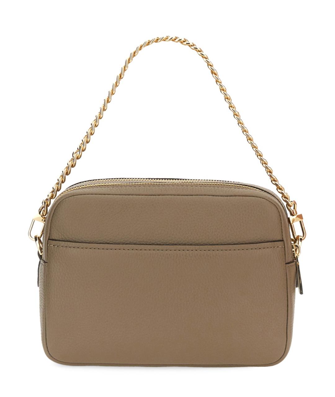 MICHAEL KORS Бежевая кожаная сумка через плечо, фото 2
