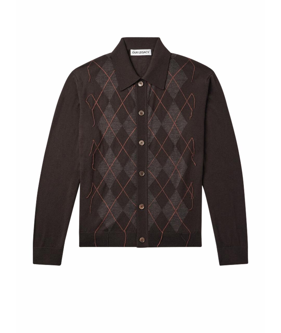 OUR LEGACY Коричневый шерстяной кардиган, фото 1