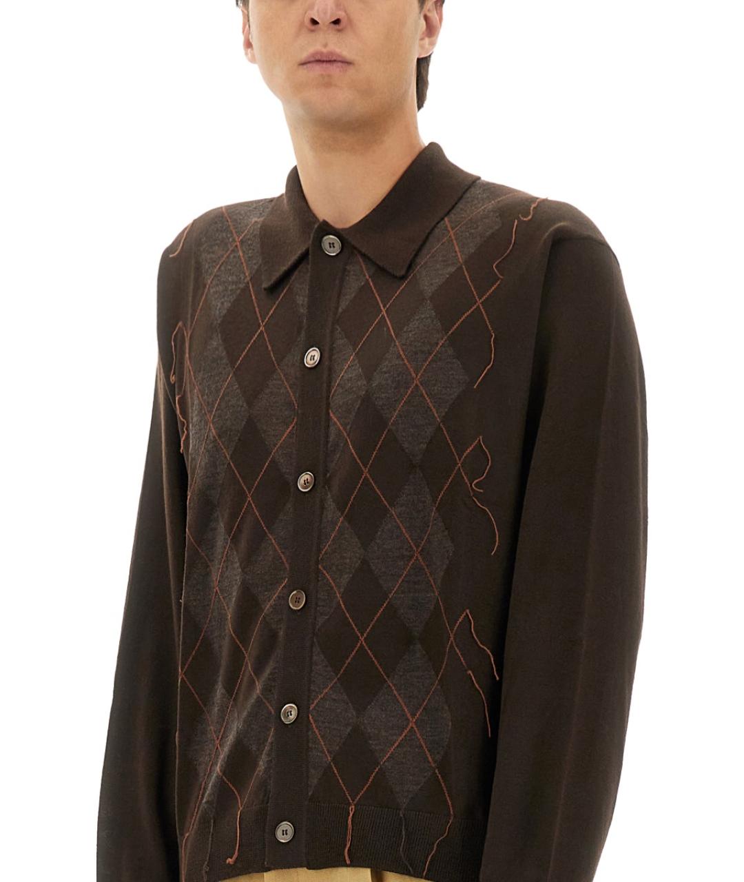 OUR LEGACY Коричневый шерстяной кардиган, фото 5