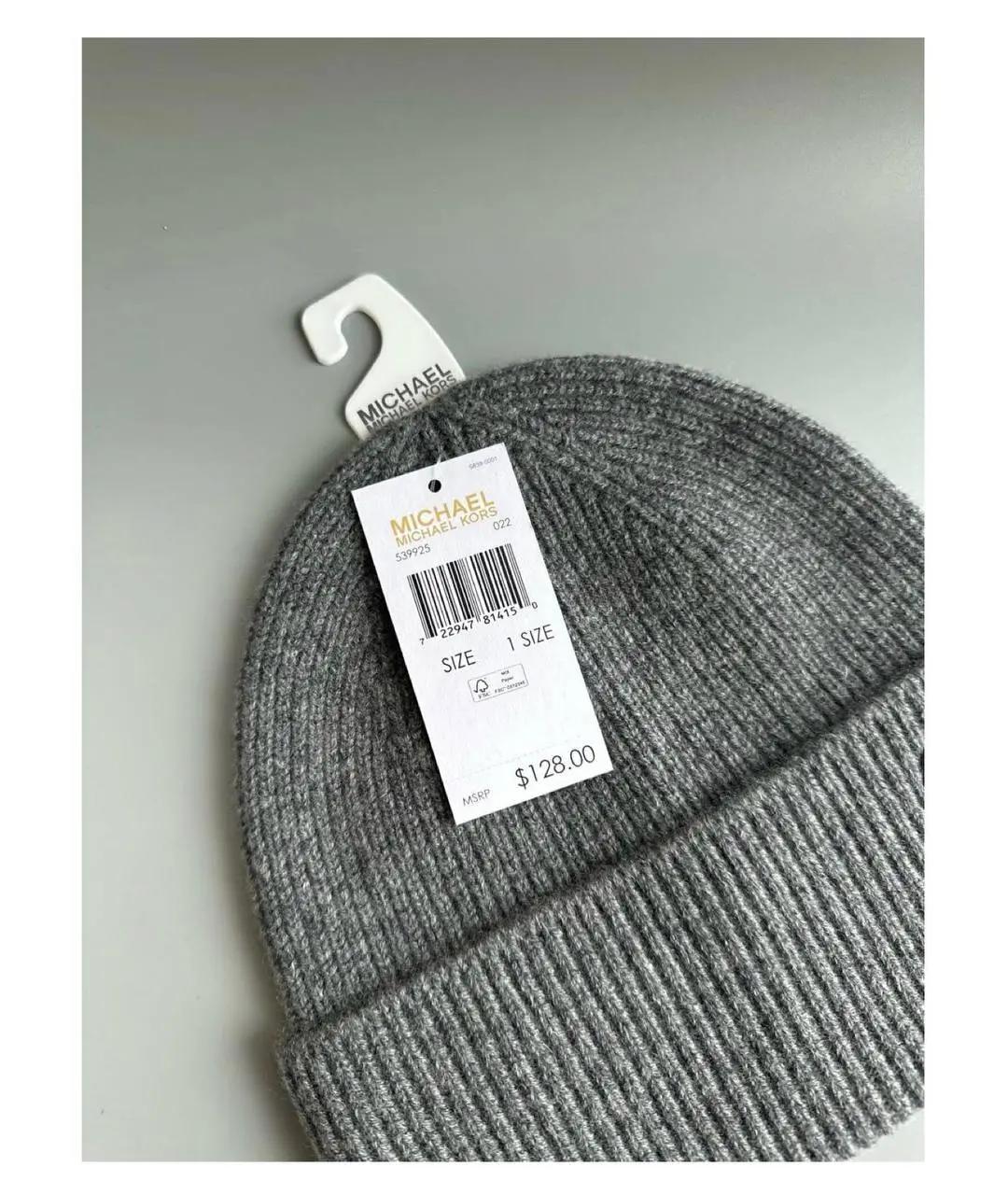MICHAEL KORS Серая кашемировая шапка, фото 3