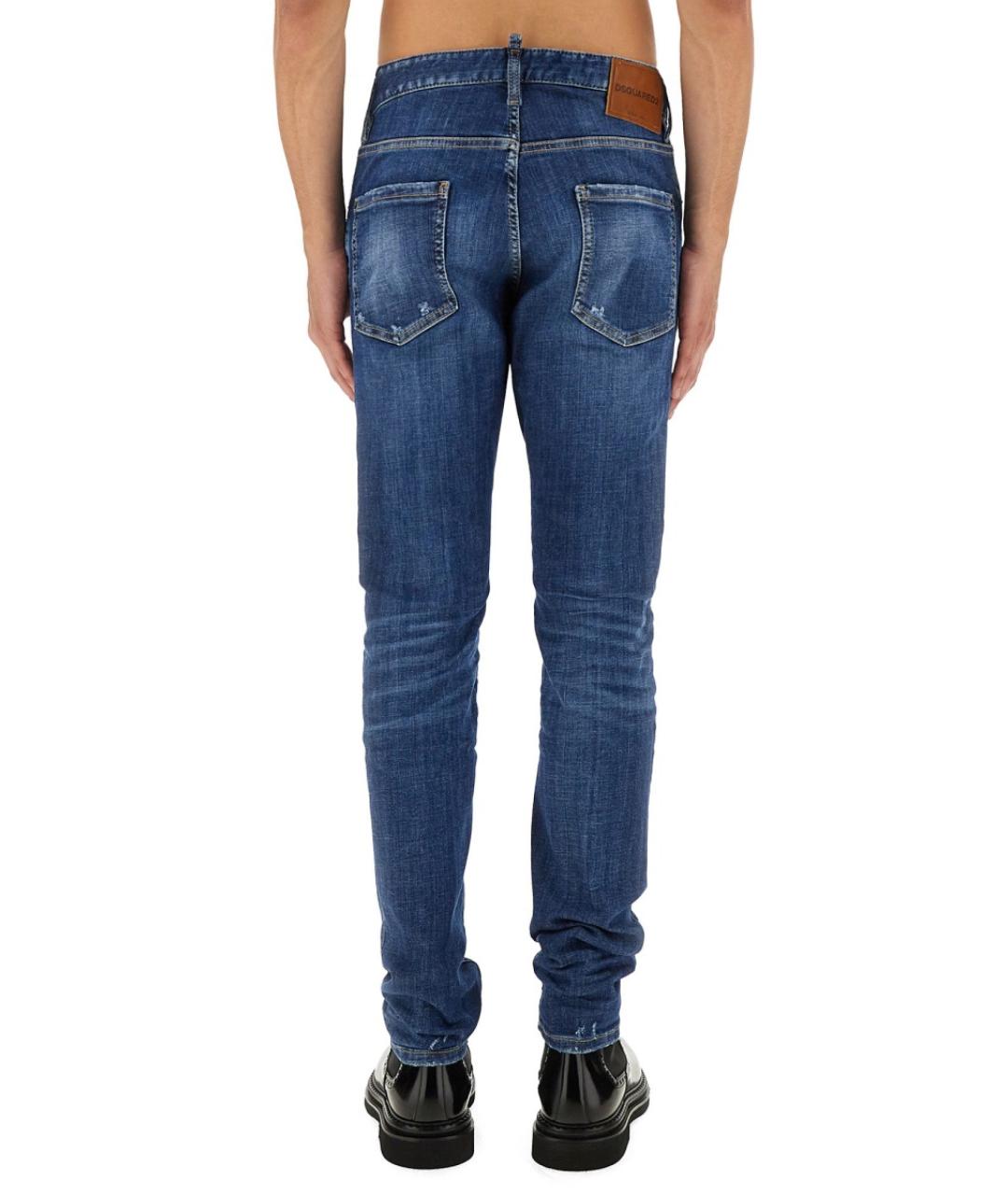 DSQUARED2 Синие хлопковые прямые джинсы, фото 5