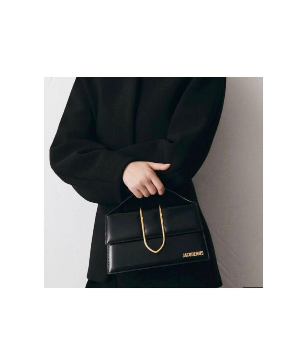 JACQUEMUS Черная сумка через плечо из лакированной кожи, фото 5