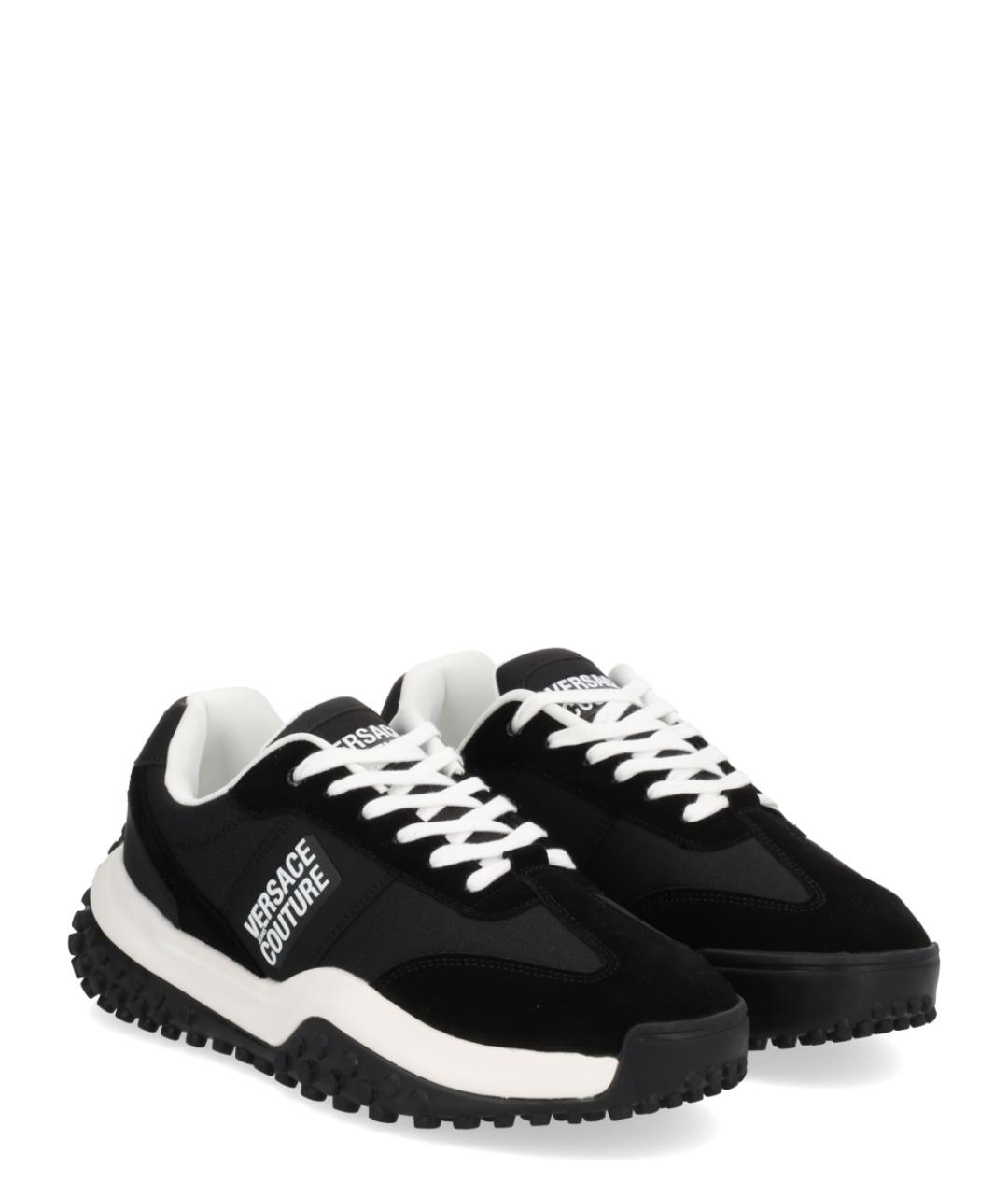 VERSACE JEANS COUTURE Черные синтетические низкие кроссовки / кеды, фото 2