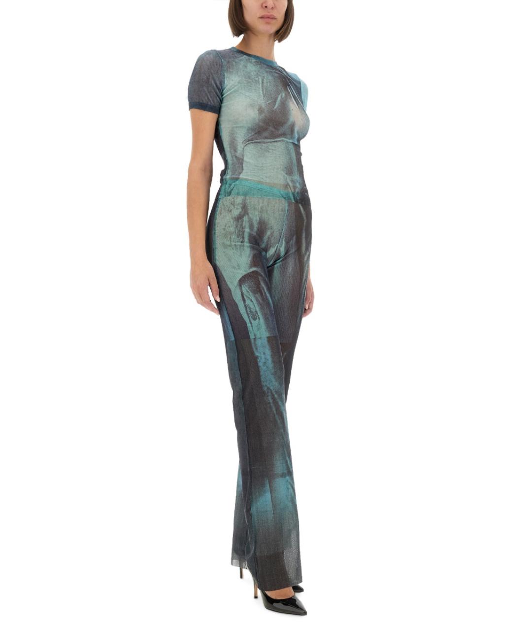 JEAN PAUL GAULTIER Голубая полиамидовая футболка, фото 2