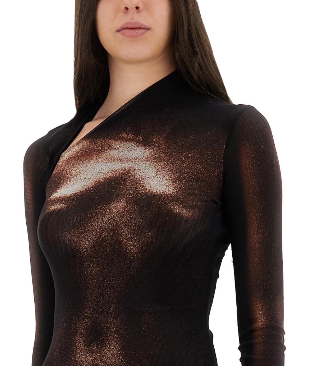 JEAN PAUL GAULTIER Коричневое полиамидовое платье, фото 4