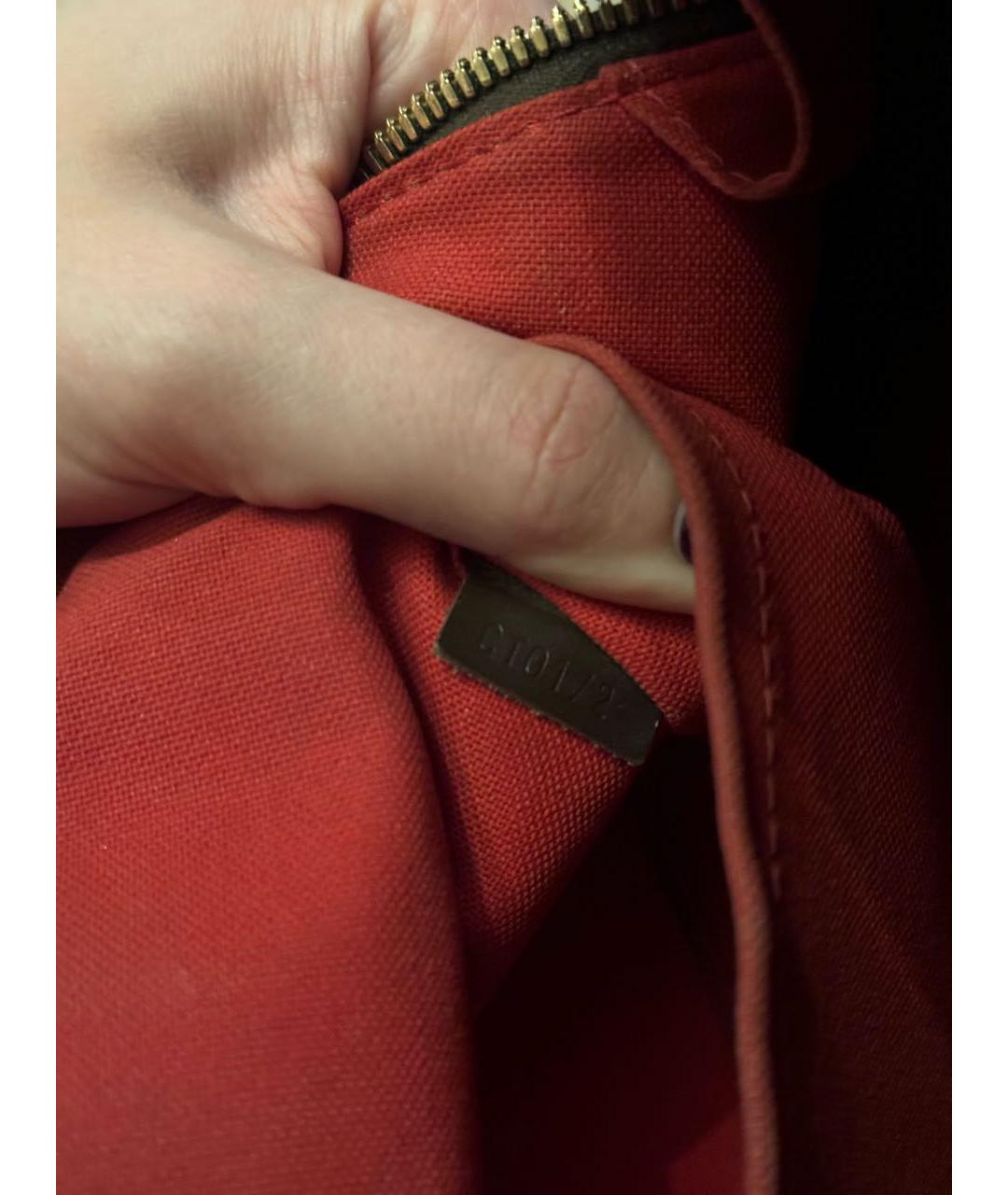 LOUIS VUITTON Коричневая кожаная сумка с короткими ручками, фото 7