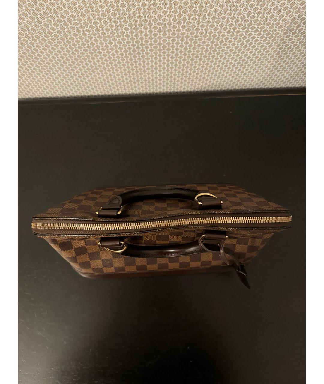 LOUIS VUITTON Коричневая кожаная сумка с короткими ручками, фото 6