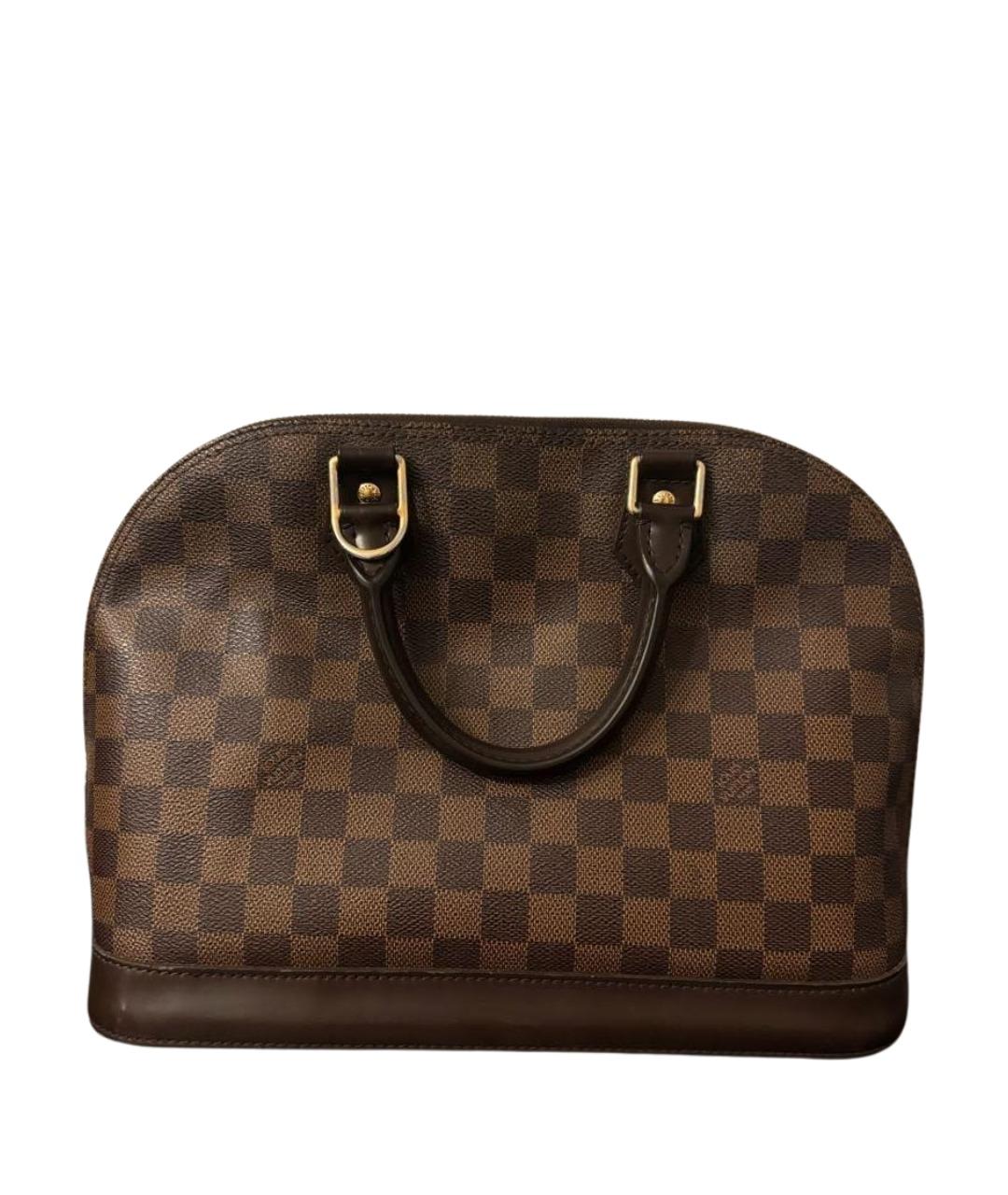 LOUIS VUITTON Коричневая кожаная сумка с короткими ручками, фото 1