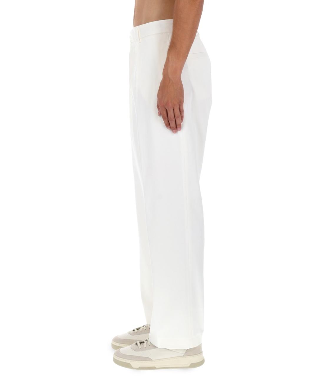 HUGO BOSS Белые хлопковые повседневные брюки, фото 3