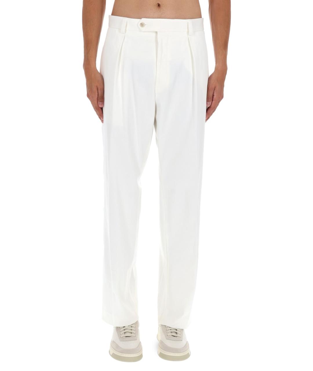 HUGO BOSS Белые хлопковые повседневные брюки, фото 5