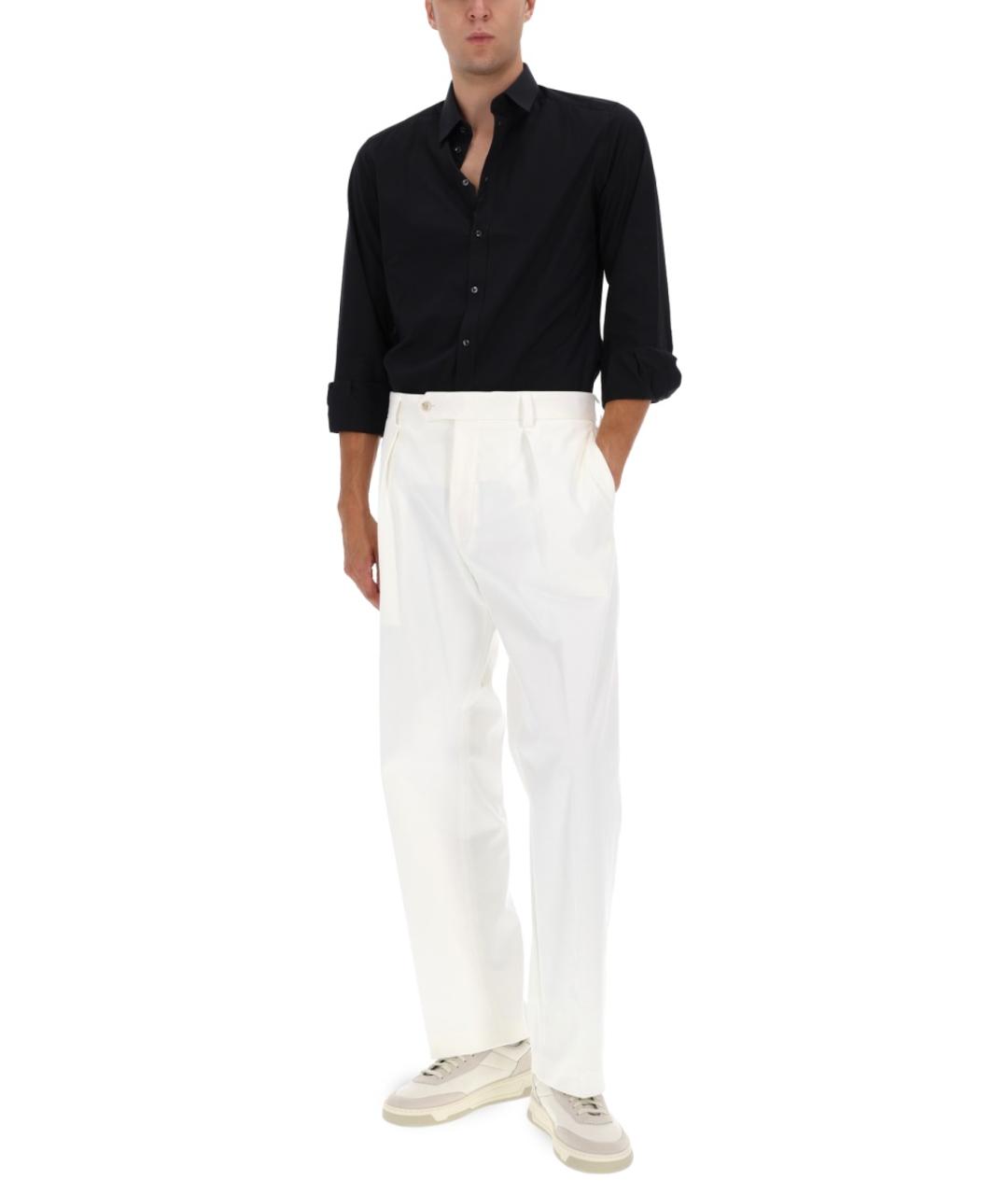 HUGO BOSS Белые хлопковые повседневные брюки, фото 2