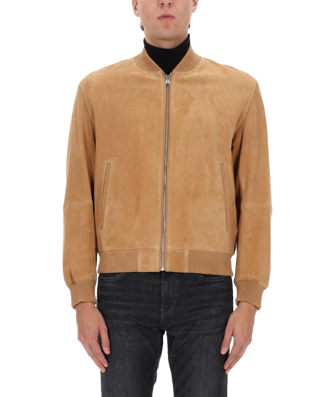 HUGO BOSS Бежевая замшевая куртка, фото 2