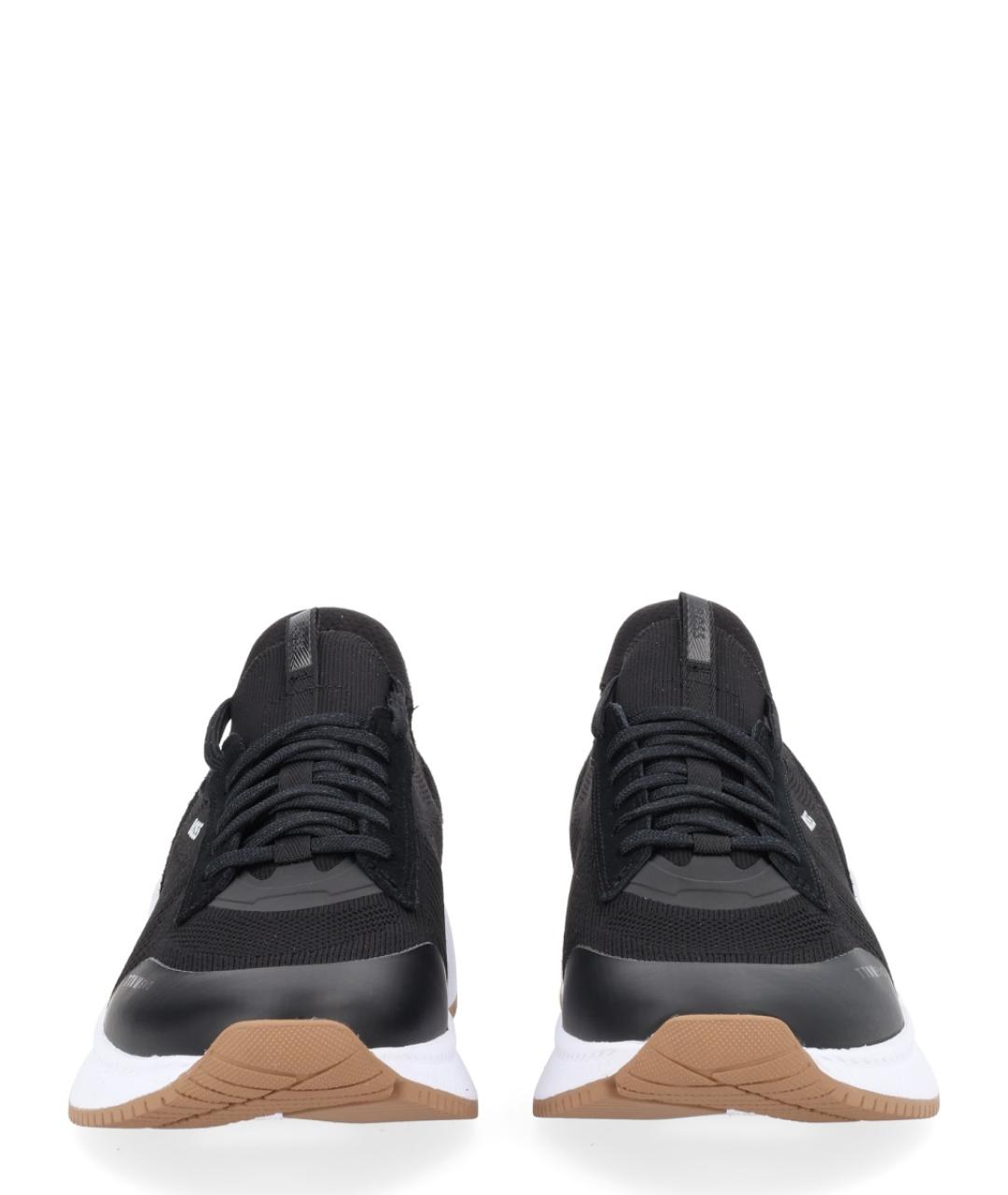 HUGO BOSS Черные текстильные низкие кроссовки / кеды, фото 3