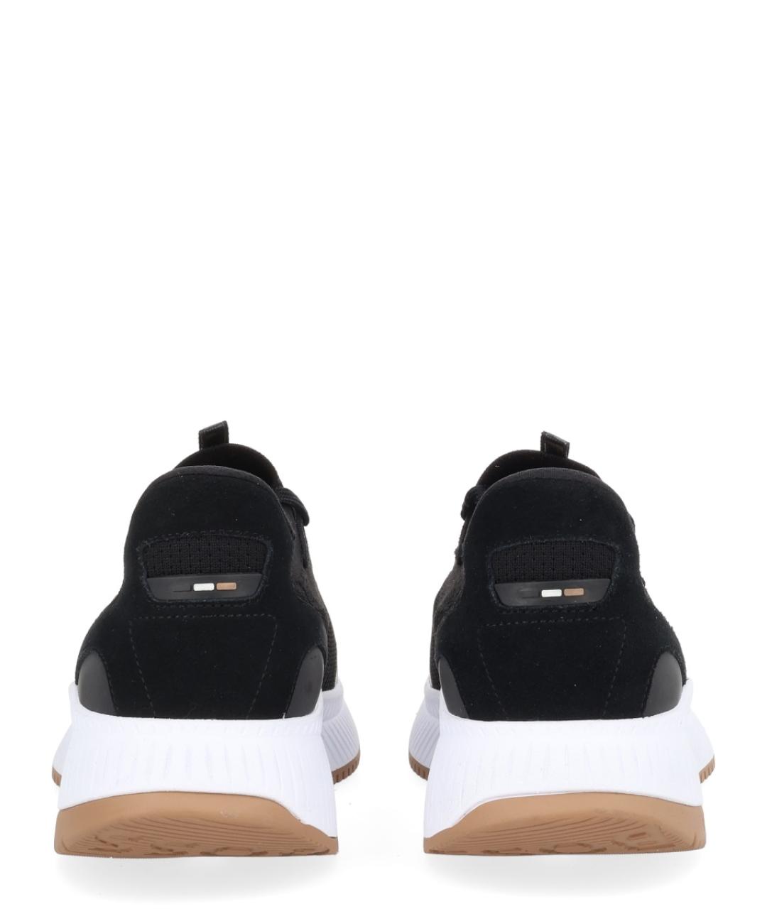 HUGO BOSS Черные текстильные низкие кроссовки / кеды, фото 4