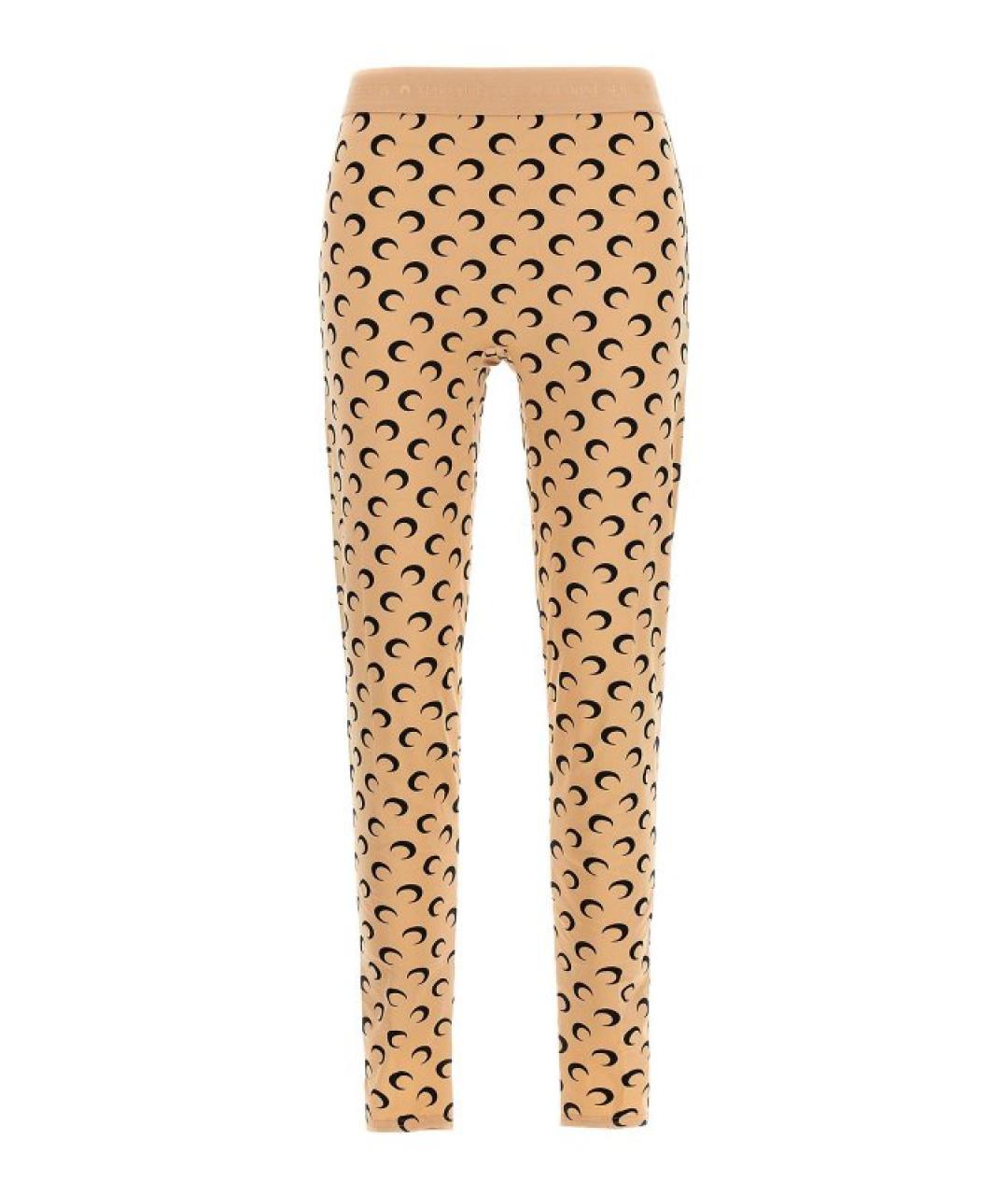 MARINE SERRE Желтые полиамидовые леггинсы и велосипедки, фото 1