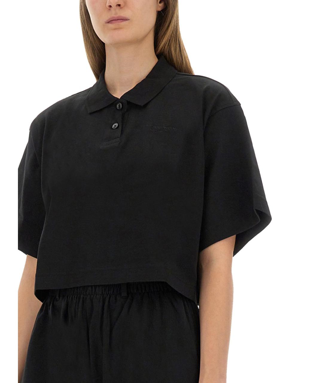 ALEXANDER WANG Черная хлопковая футболка, фото 4