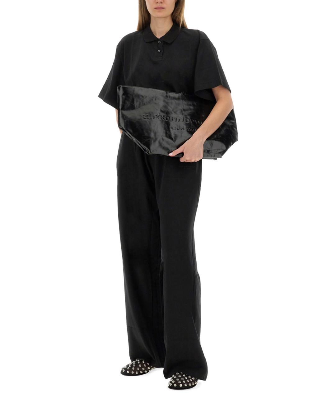 ALEXANDER WANG Черная хлопковая футболка, фото 2