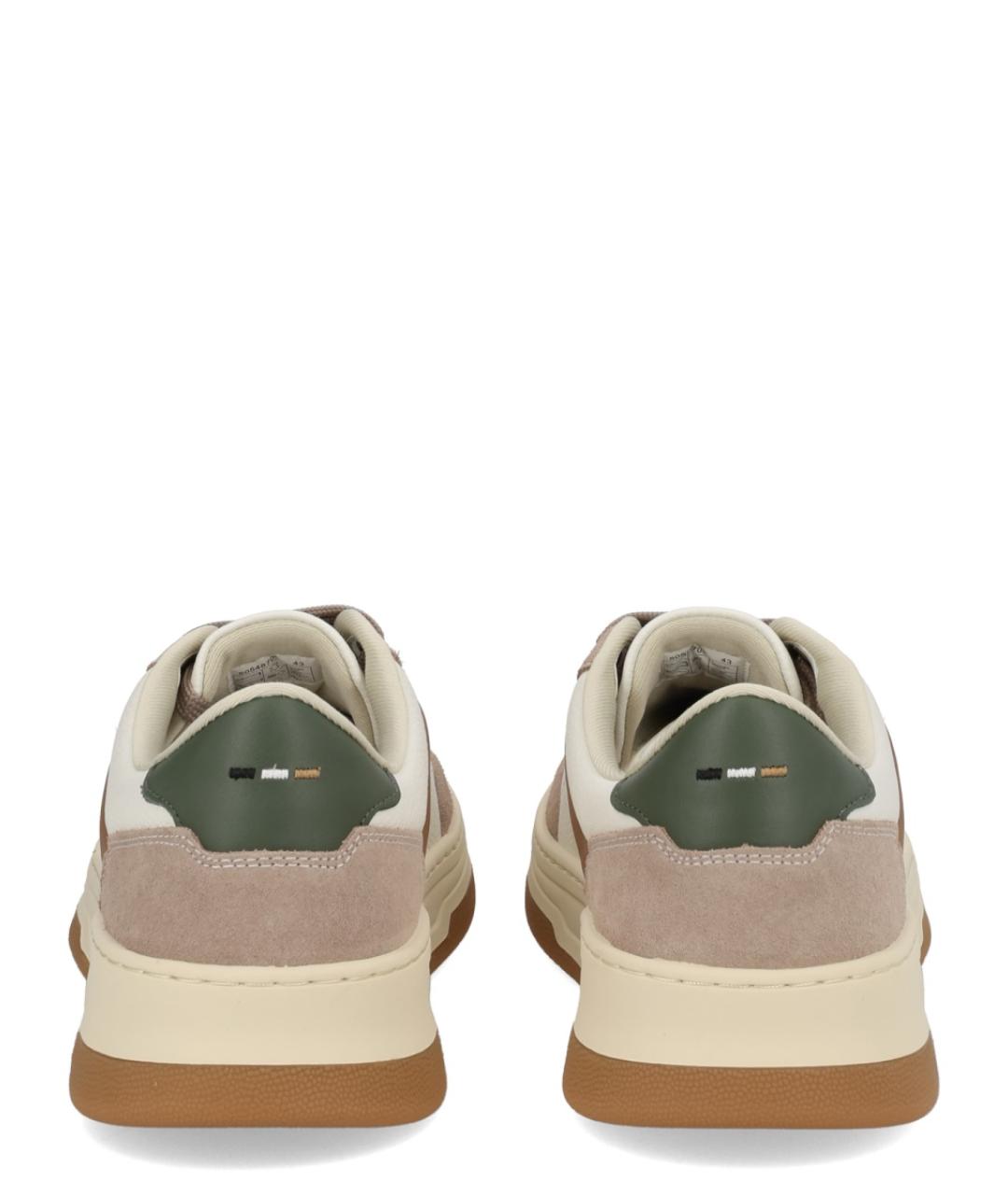 HUGO BOSS Бежевые кожаные низкие кроссовки / кеды, фото 4