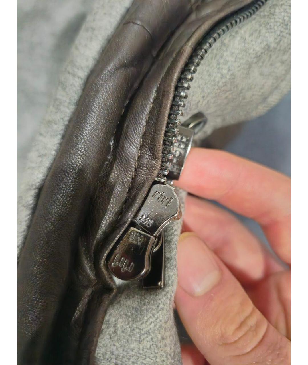 KITON Коричневый кожаный пуховик, фото 7