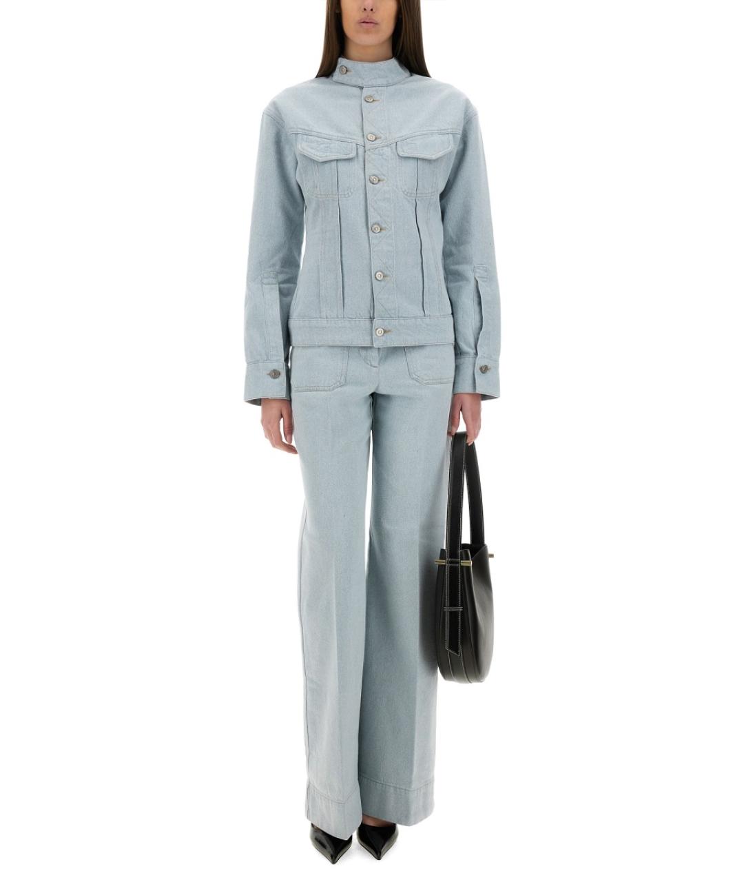 VICTORIA BECKHAM Голубые хлопковые джинсы клеш, фото 3