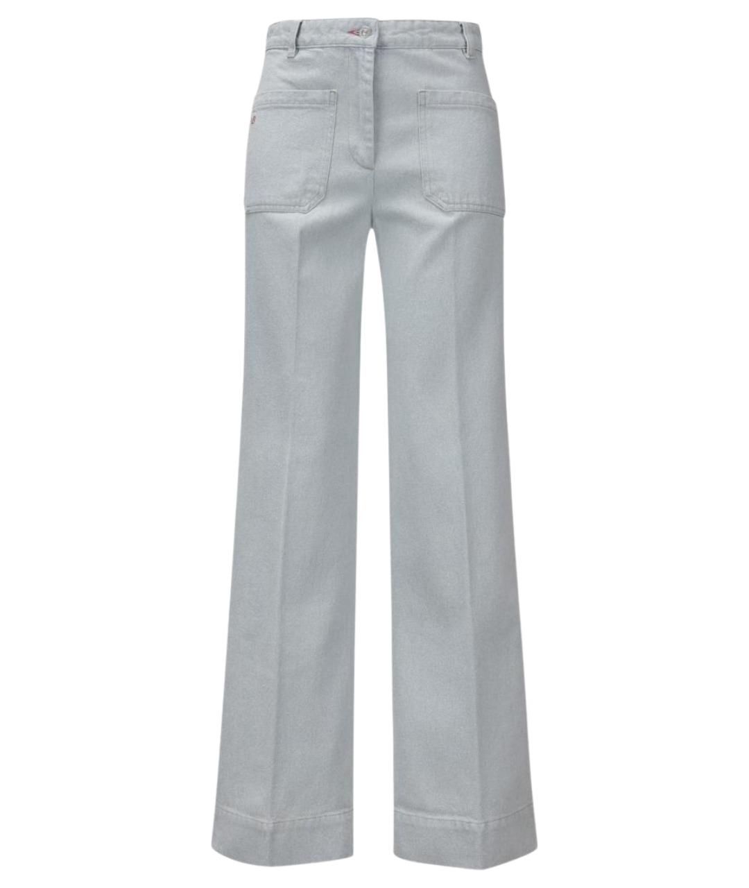 VICTORIA BECKHAM Голубые хлопковые джинсы клеш, фото 1