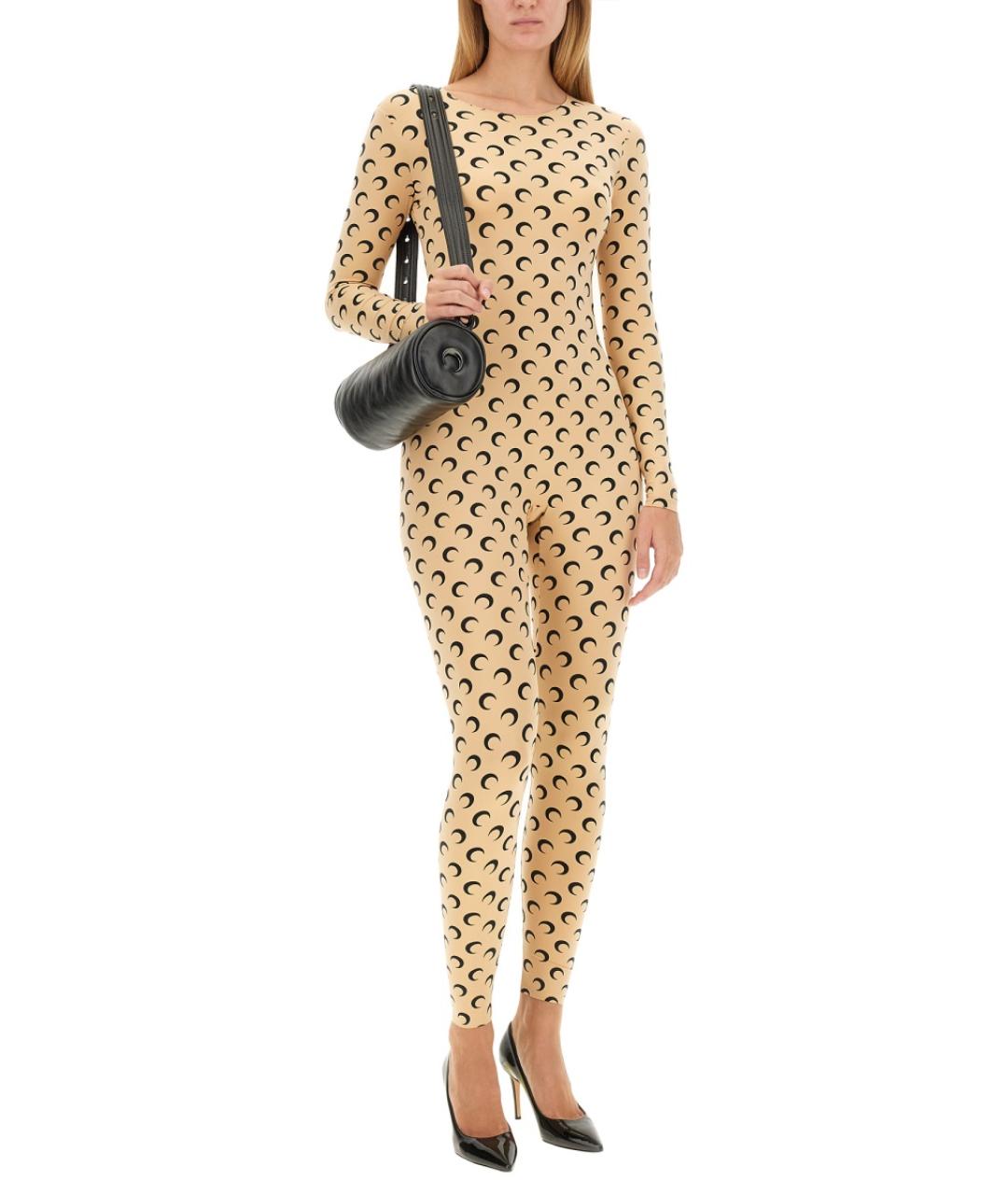 MARINE SERRE Бежевый полиамидовый комбинезон, фото 4