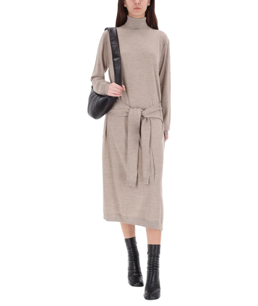 LEMAIRE Белое шерстяное повседневное платье, фото 2