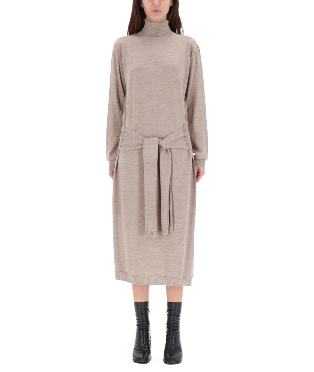 LEMAIRE Белое шерстяное повседневное платье, фото 4