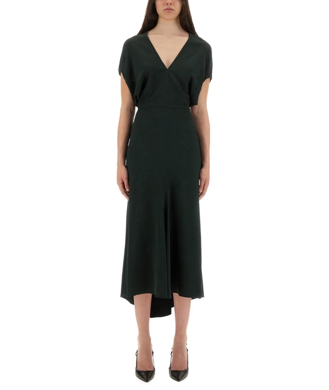 VICTORIA BECKHAM Зеленые вискозное повседневное платье, фото 2