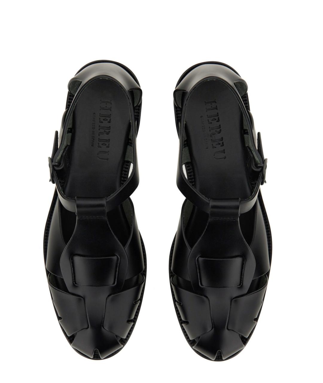 HEREU Черные кожаные сандалии, фото 4