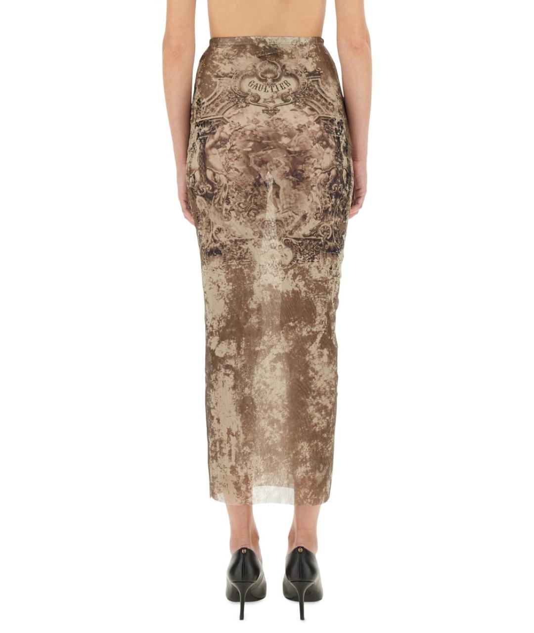JEAN PAUL GAULTIER Бежевая полиамидовая юбка миди, фото 3