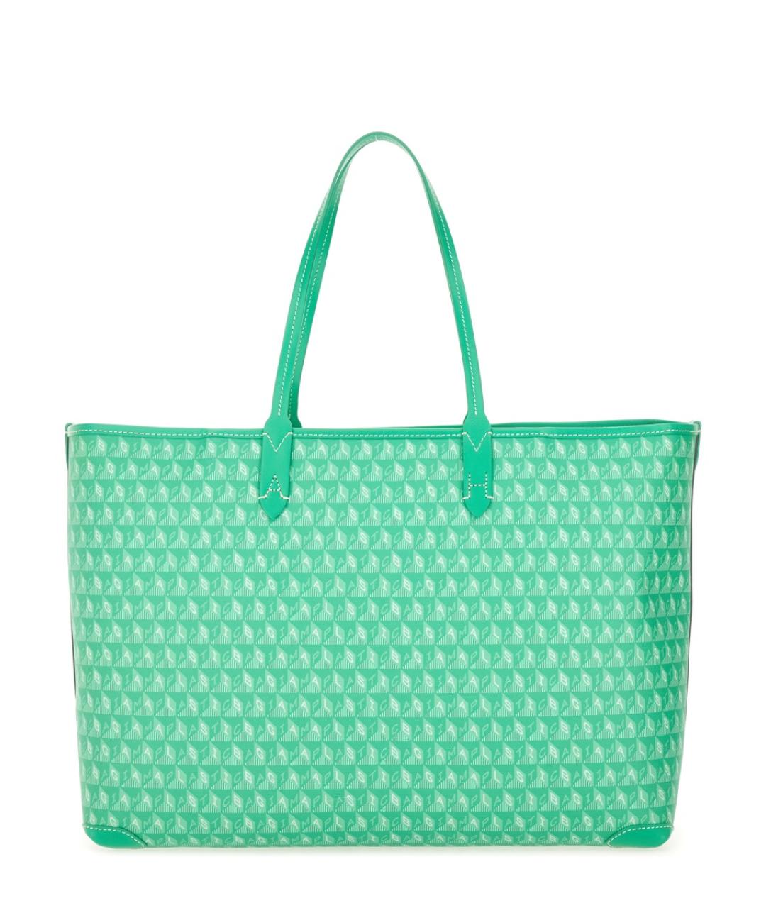 ANYA HINDMARCH Зеленая кожаная сумка тоут, фото 2