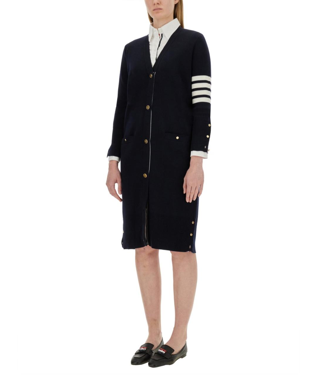 THOM BROWNE Синий шерстяной кардиган, фото 3