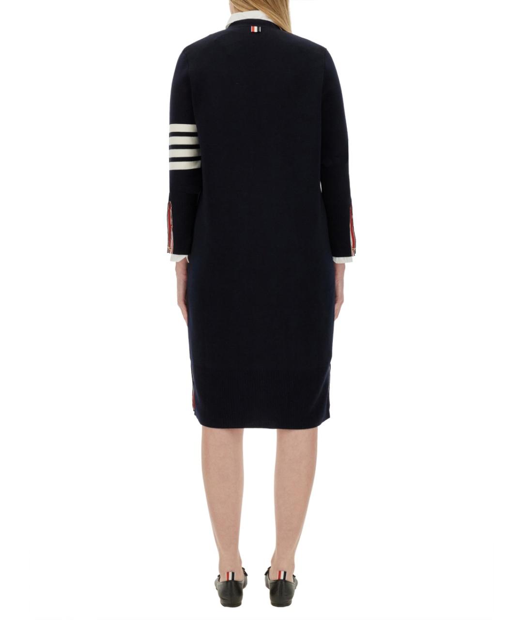 THOM BROWNE Синий шерстяной кардиган, фото 5