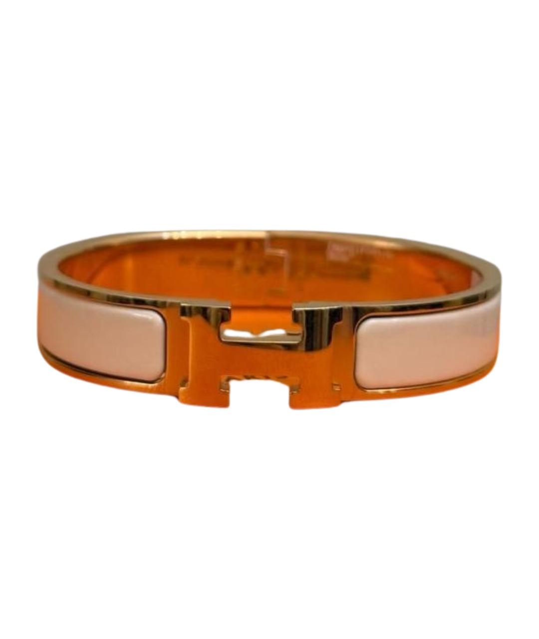 HERMES Белый металлический браслет, фото 1