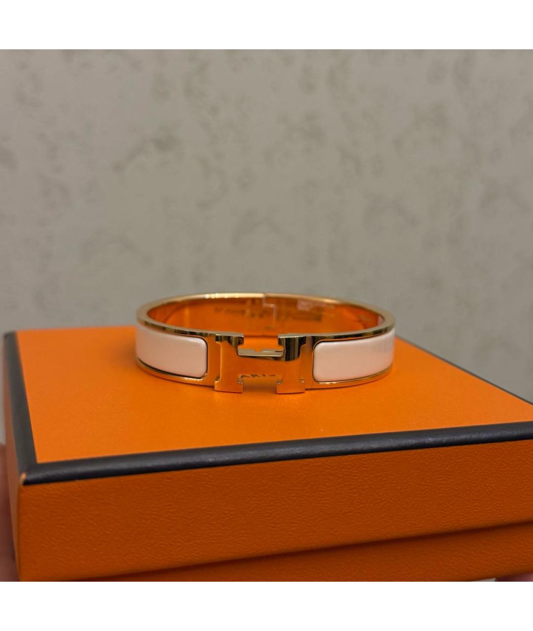 HERMES Белый металлический браслет, фото 3