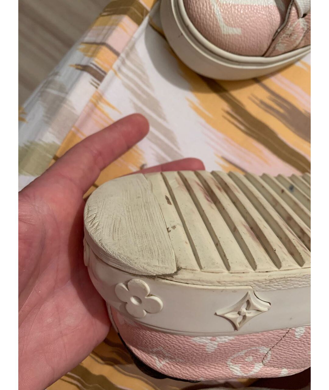 LOUIS VUITTON Розовые кожаные кеды, фото 7