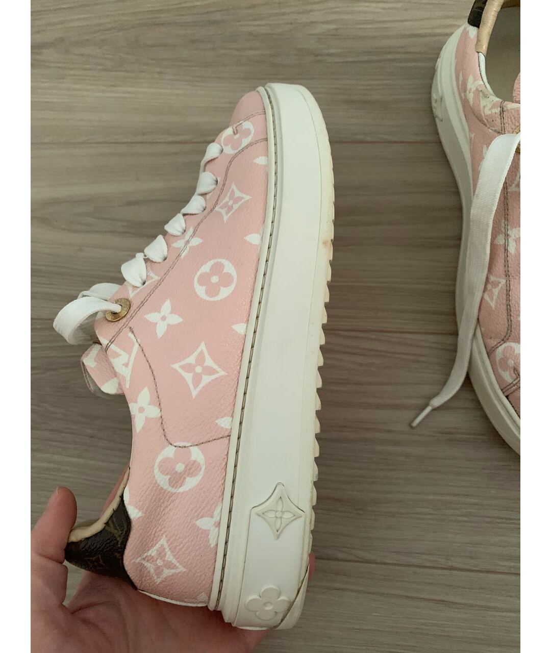 LOUIS VUITTON Розовые кожаные кеды, фото 6