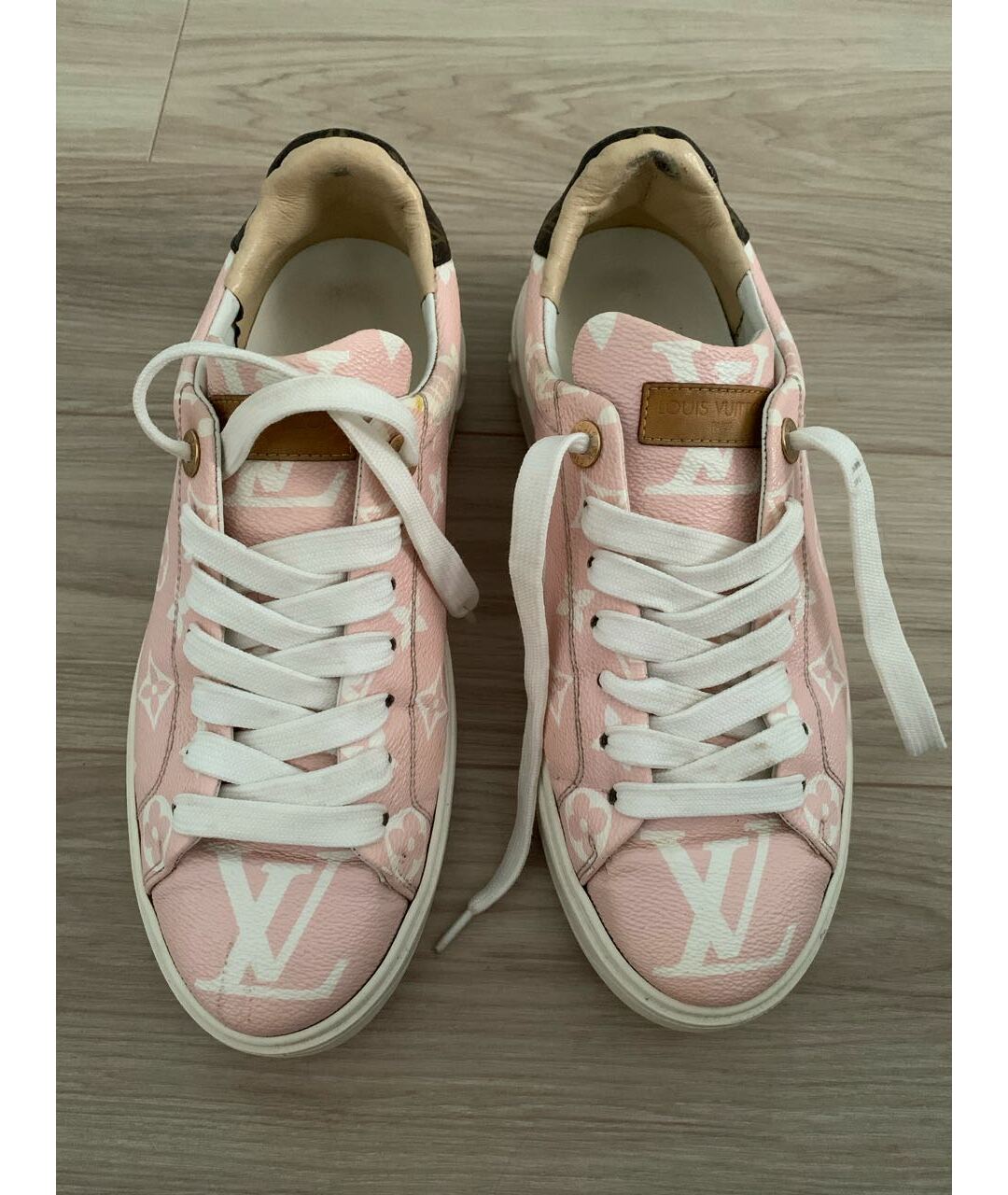 LOUIS VUITTON Розовые кожаные кеды, фото 2