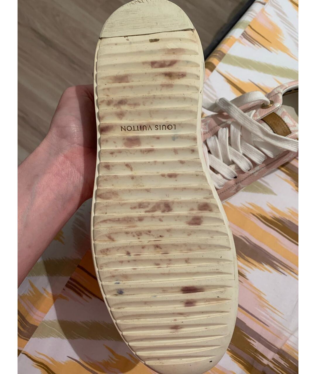 LOUIS VUITTON Розовые кожаные кеды, фото 8