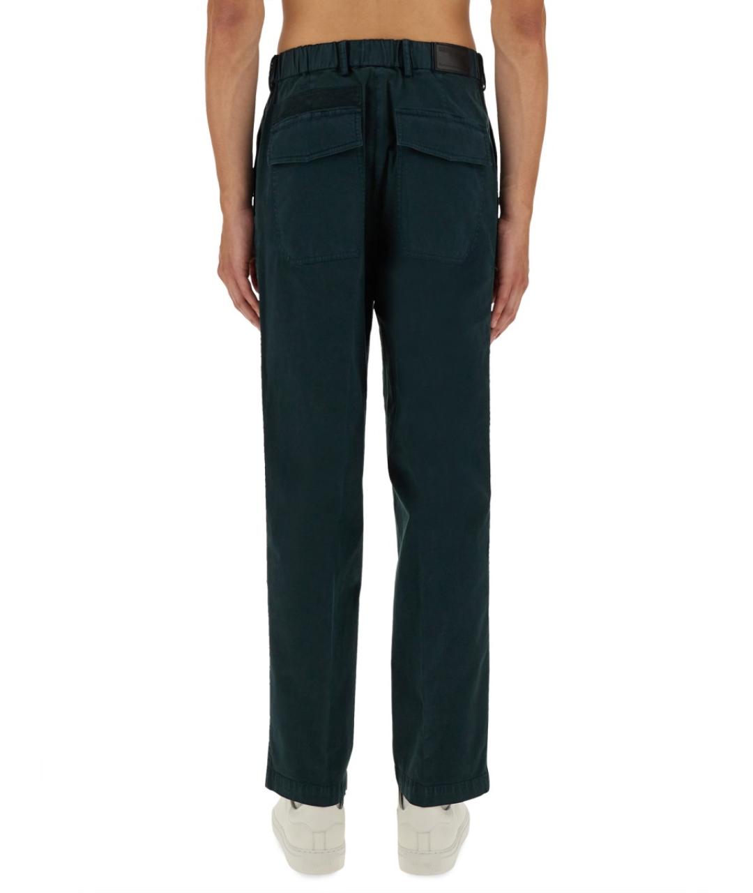 HELMUT LANG Зеленые хлопковые повседневные брюки, фото 4