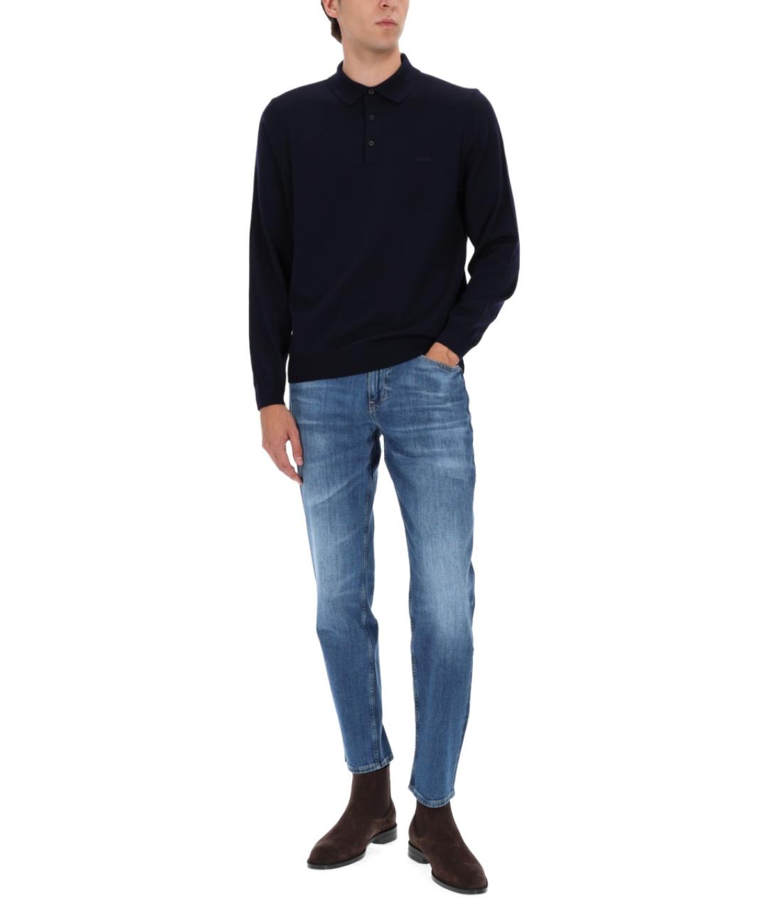 HUGO BOSS Синий шерстяной джемпер / свитер, фото 2