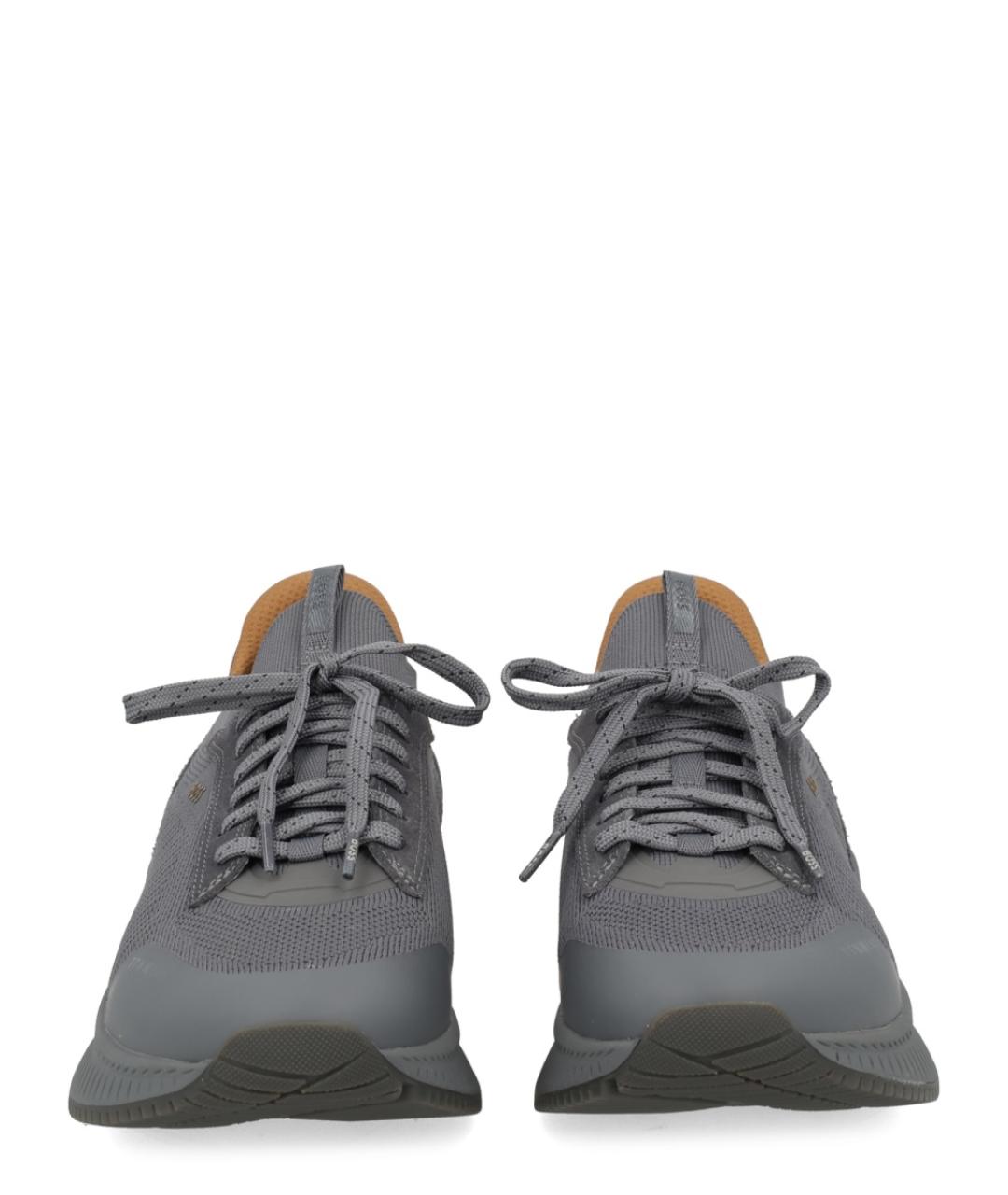 HUGO BOSS Серые синтетические низкие кроссовки / кеды, фото 6