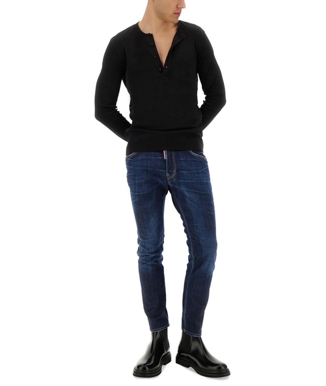 DSQUARED2 Синие хлопковые джинсы скинни, фото 2