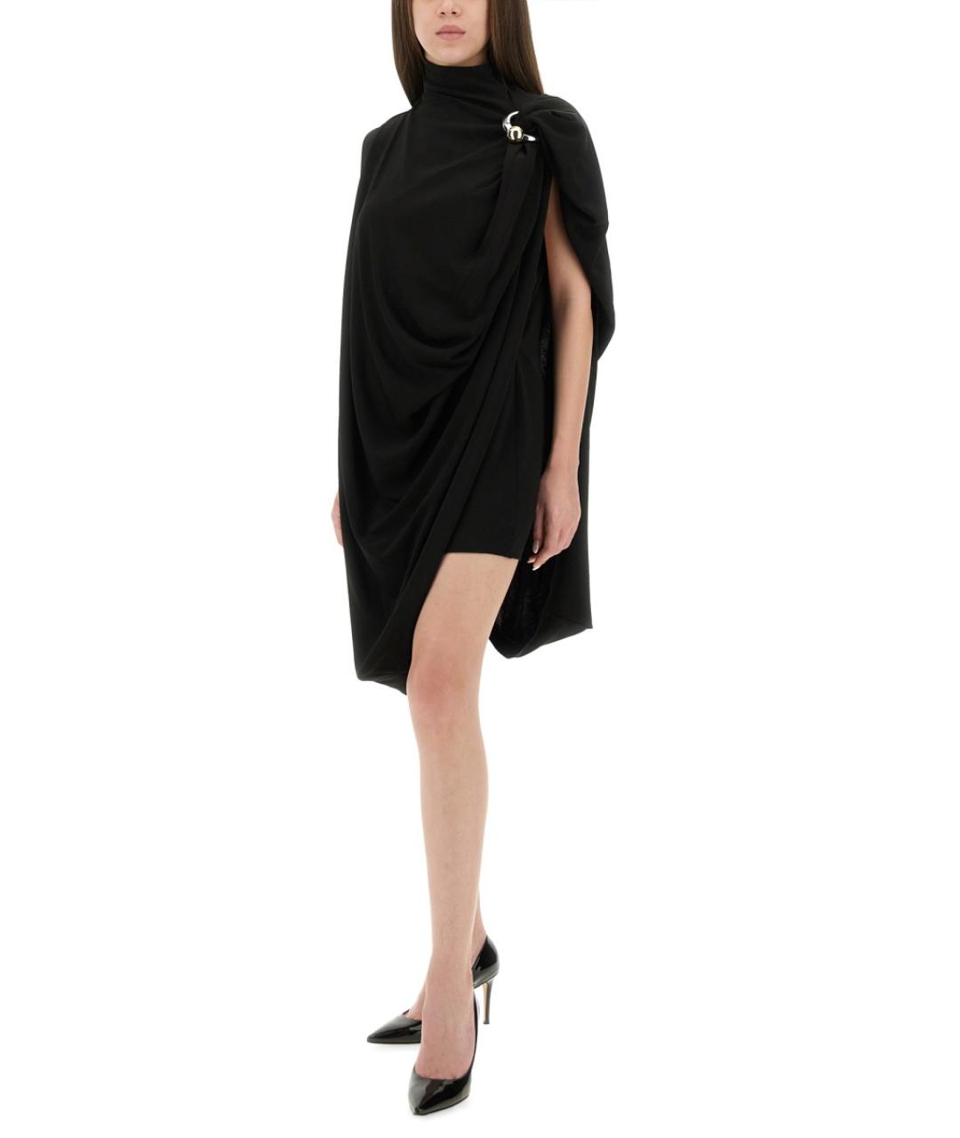 JEAN PAUL GAULTIER Черное вискозное коктейльное платье, фото 5