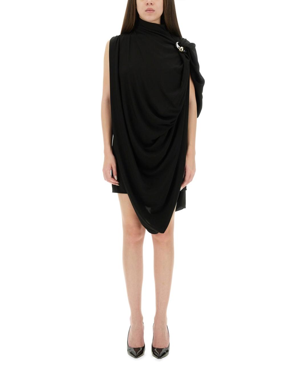 JEAN PAUL GAULTIER Черное вискозное коктейльное платье, фото 2