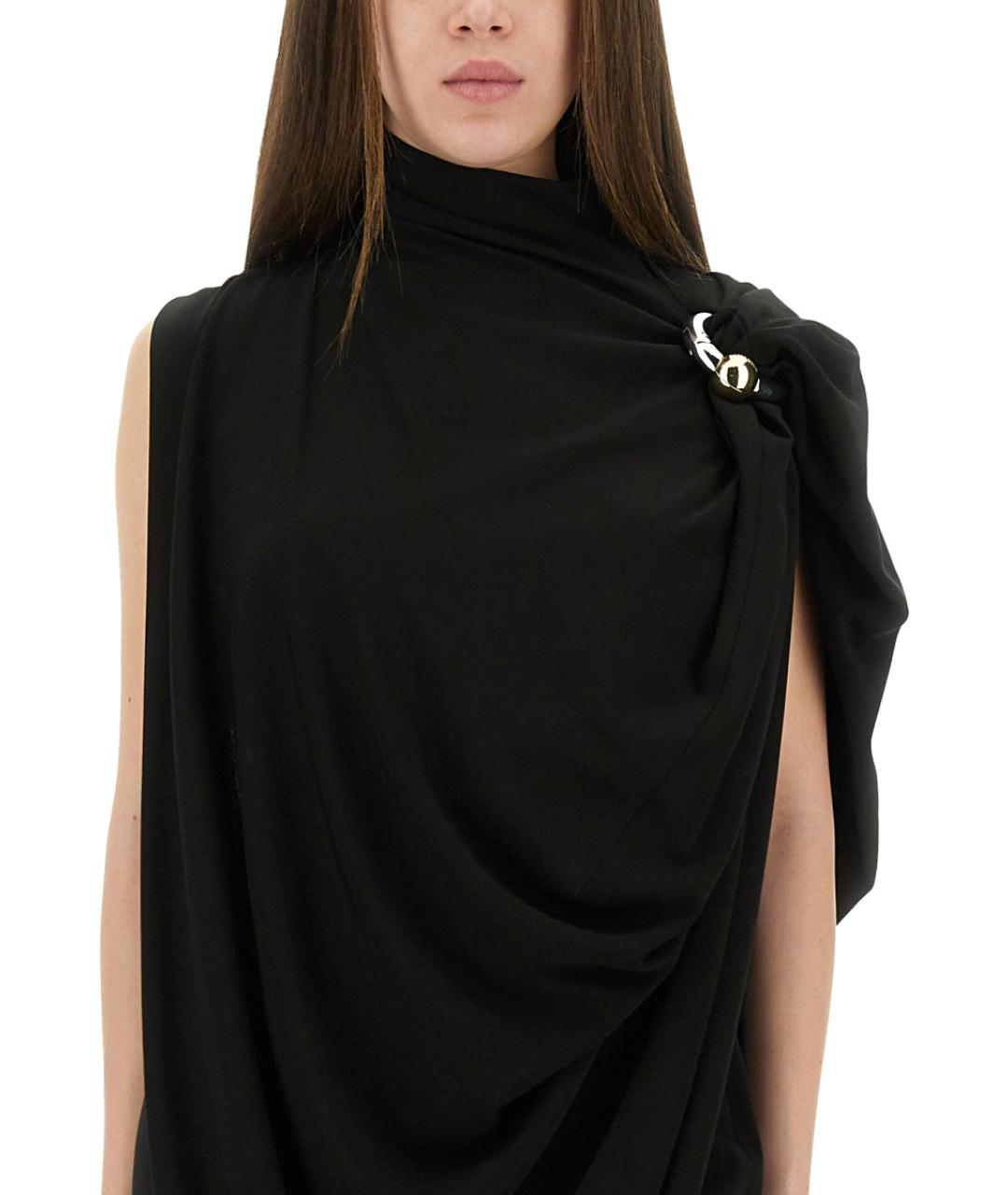 JEAN PAUL GAULTIER Черное вискозное коктейльное платье, фото 3