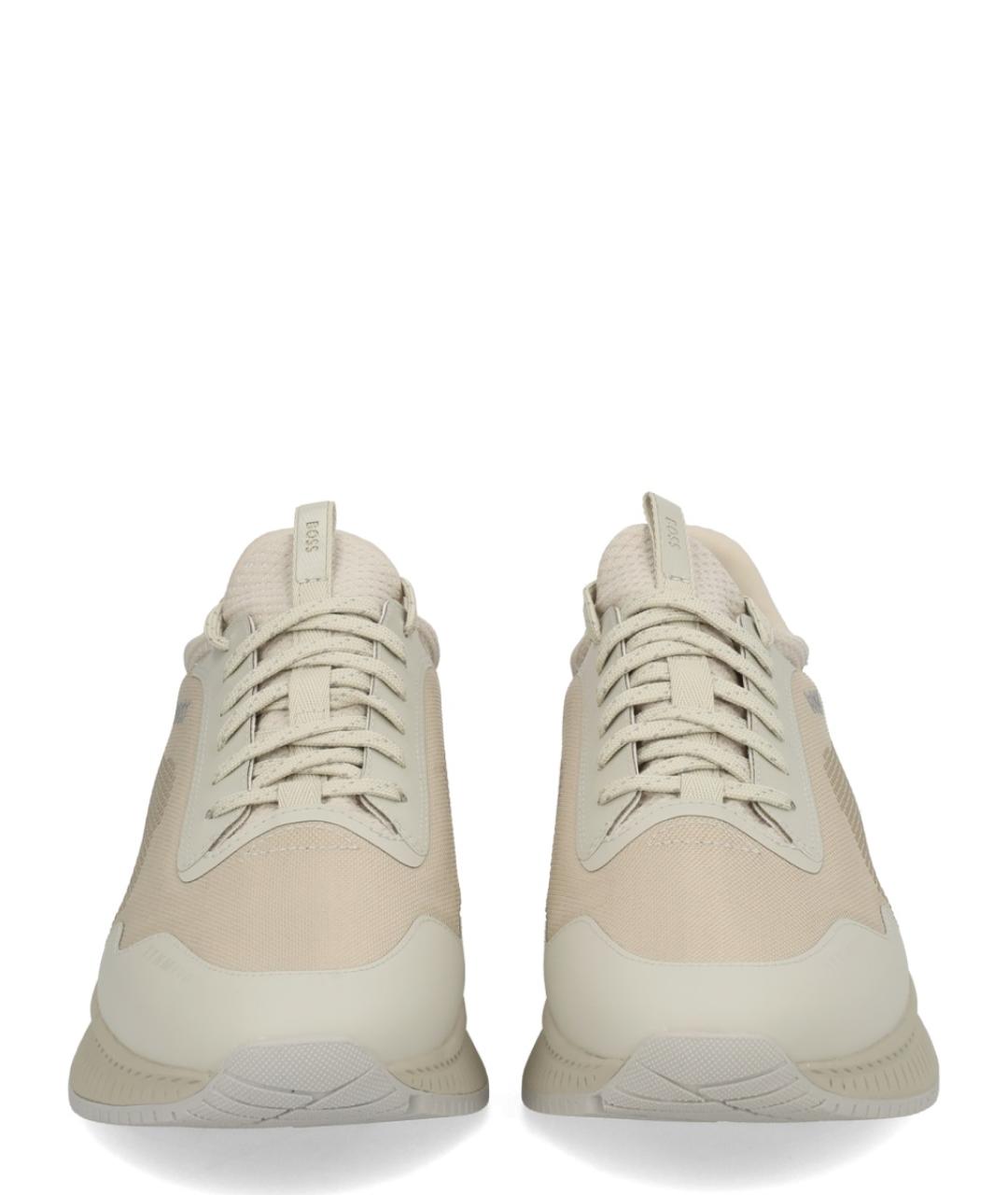 HUGO BOSS Бежевые текстильные низкие кроссовки / кеды, фото 3
